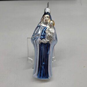 Inge Glas Madona With Child Glass Christmas Ornament Germany 5"